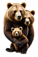 bear family posing tattoo design idea