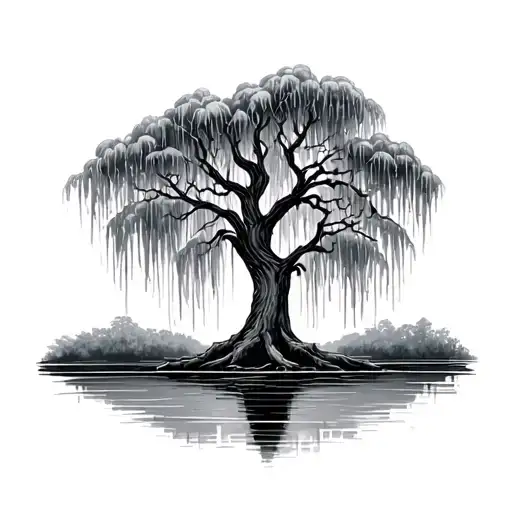 Weeping Willow Tree tattoo design idea