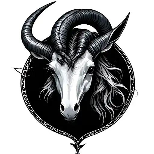 capricorn zodiac sign tattoo design idea