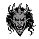 Devil Emoji tattoo design idea