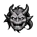 Devil Emoji tattoo design idea