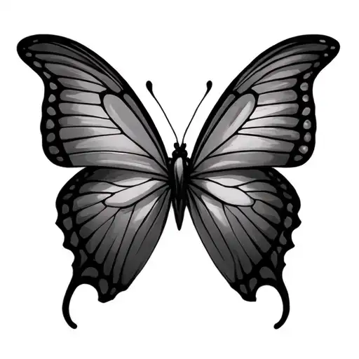 black butterfly tattoo design idea