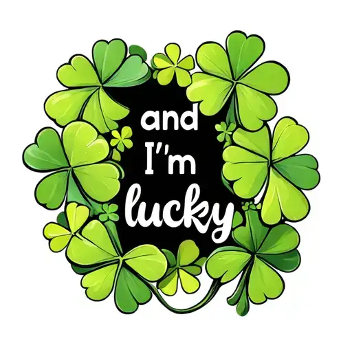 "and If I'm lucky" a field of 4 leaf clovers tattoo design idea