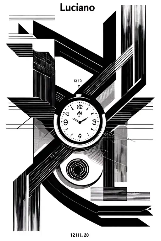 "Luciano 12.11.20 13:49" Date Clock Birth tattoo design idea