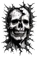 torn skin ripped open tattoo design idea