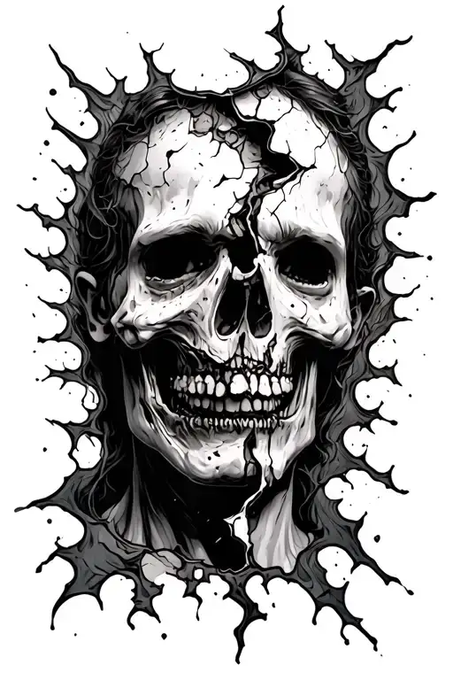 torn skin ripped open tattoo design idea