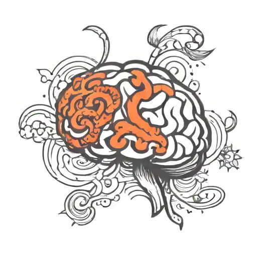 adhd brain tattoo design idea