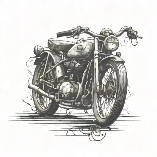 Rusty old normal bike tattoo design idea