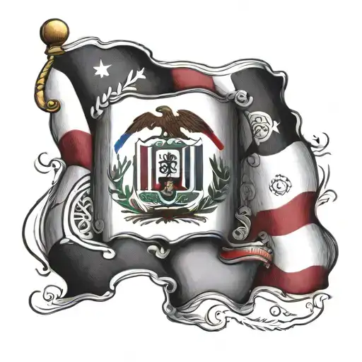 Dominican republic flag mixed with a Mexican flag tattoo design idea