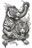 TIGER VS DRAGON tattoo design idea