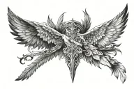two wings and warrior  tattoo design idea