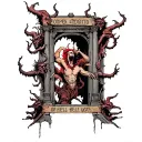 open hell gate with demons coming out  tattoo design idea