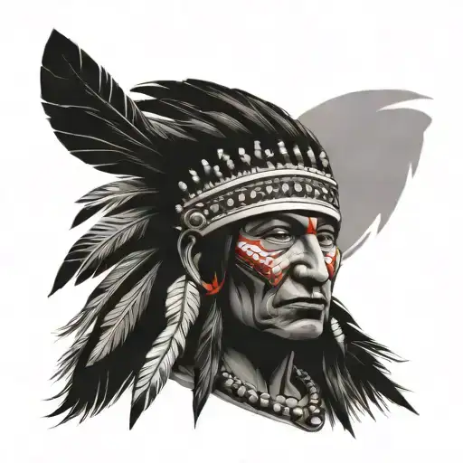 Red Indian tattoo design idea