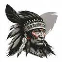 Red Indian tattoo design idea