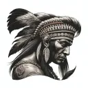 Red Indian tattoo design idea