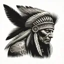 Red Indian tattoo design idea