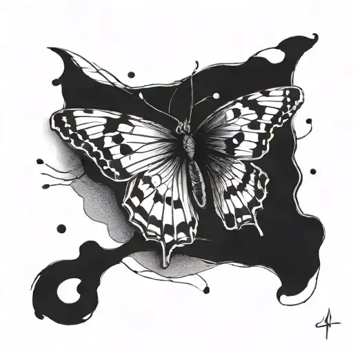 semicolon butterfly emerging tattoo design idea