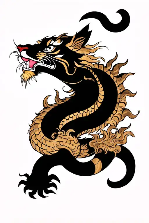 samurai dragon tiger tattoo design idea