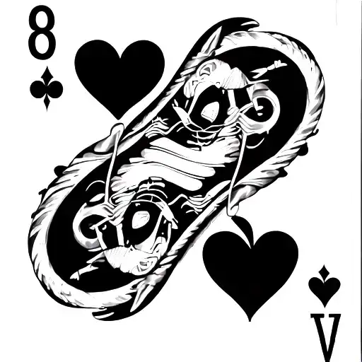 831 hearts playing card tattoo design idea