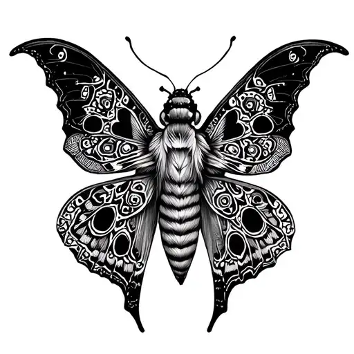 Mandala Moth tattoo design idea