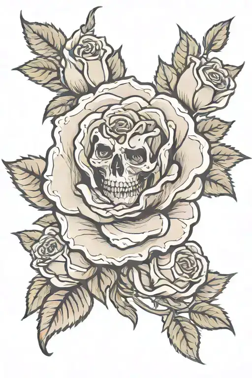 grateful dead rose is realism tattoo design idea