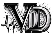 "V D" heartbeat line running tattoo design idea