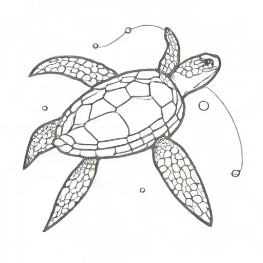shark tooth sea  turtle tattoo design idea