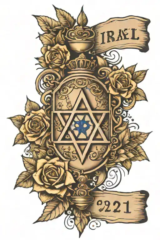 Tattoo of the  Israel combined with the date 07.10.23 tattoo design idea