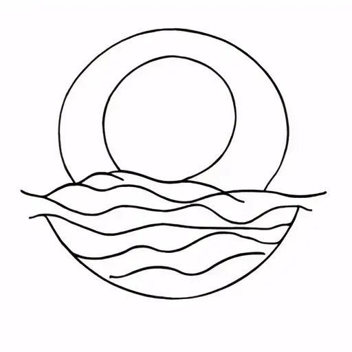 tide and moon tattoo design idea