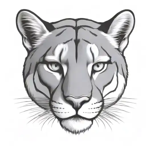 cougar head tattoo design idea