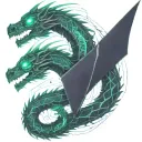 bipolar affectivity dragon two heads looking tattoo design idea