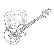in memory guitar pick tattoo design idea