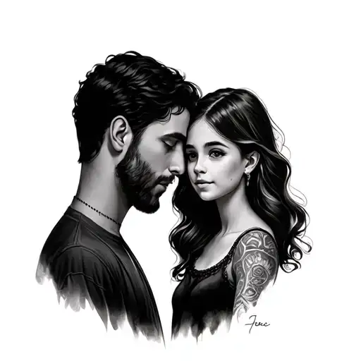 Father Daughter tattoo design idea