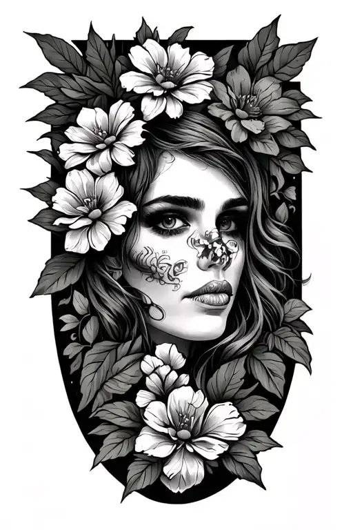 outdoor theme sleeve tattoo design idea
