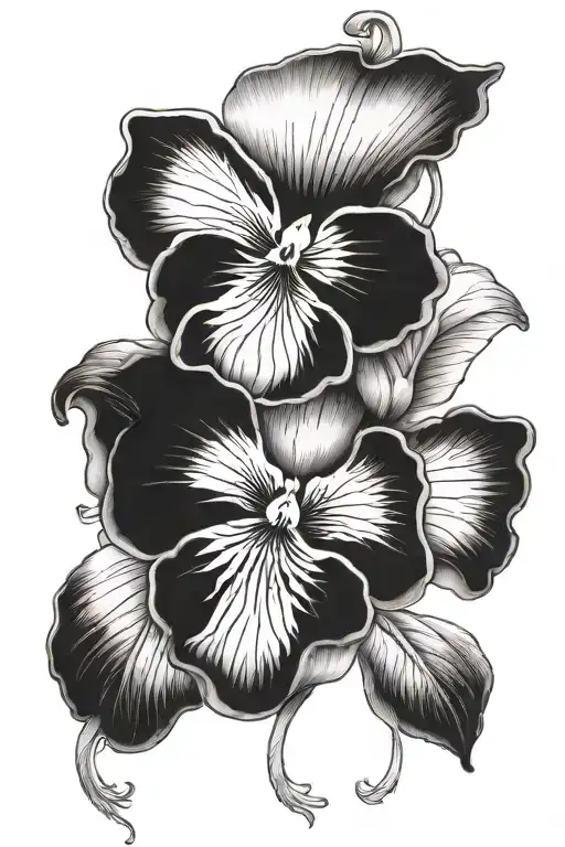 pansy and "nanny" tattoo design idea