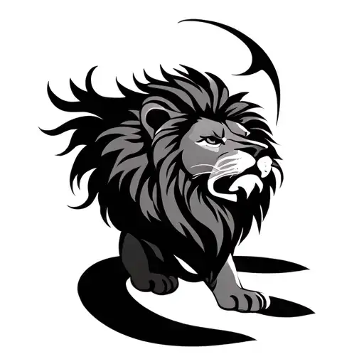 Minimal Lion tattoo design idea