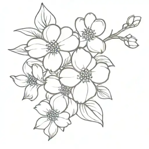 flowering dogwood and blue bonnet flower tattoo design idea