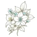 flowering dogwood and blue bonnet flower tattoo design idea