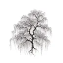 weeping willow tree tattoo design idea