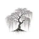 weeping willow tree tattoo design idea
