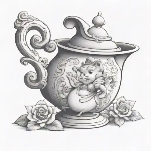 mrs potts and chip beauty and the beast  tattoo design idea