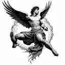 icarus falling tattoo design idea