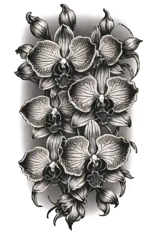 black orchids tattoo design idea