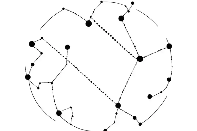 Capricorn constellation merged with Cancer constellation tattoo design idea