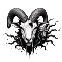 split open rams head with demons coming out  tattoo design idea