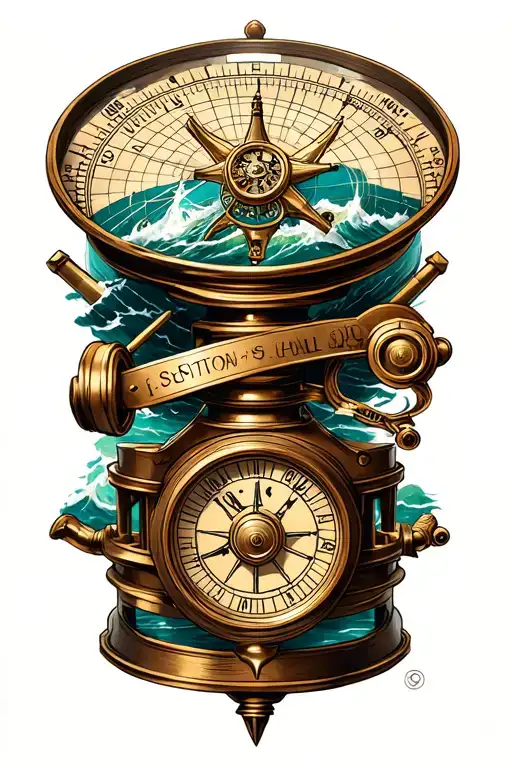sextant navigation tattoo design idea