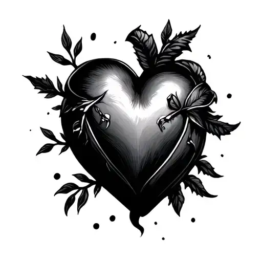 heart made with B B tattoo design idea