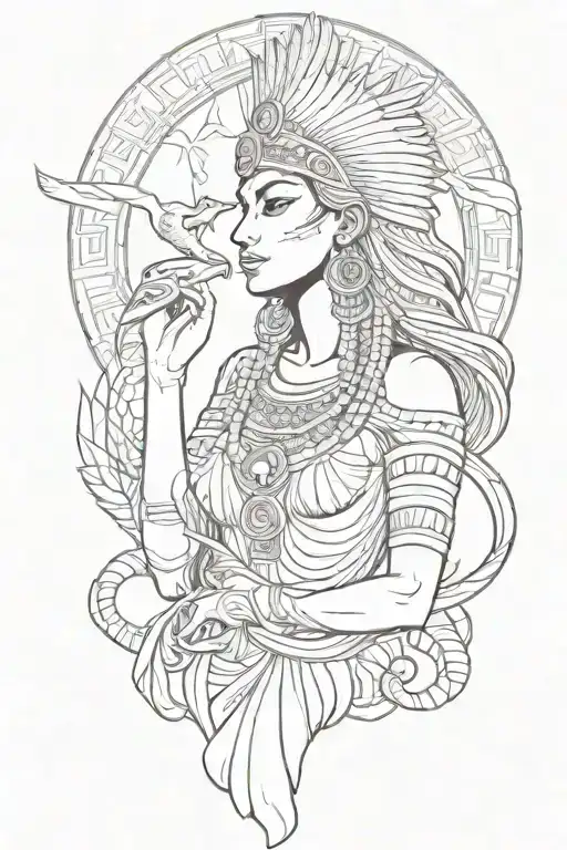 goddess isis goddess with snake tattoo design idea