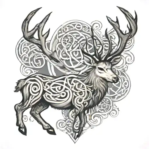 Celtic stag tattoo design idea