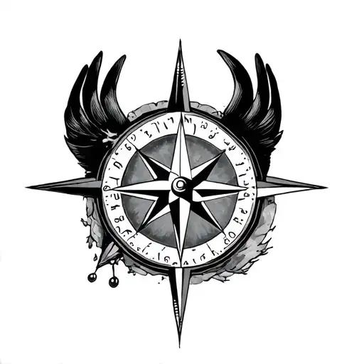 Family Compass tattoo design idea